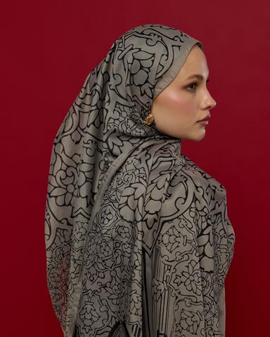 S-HAREM-68 Krem & Gece Harem Rüyası Desen Şal