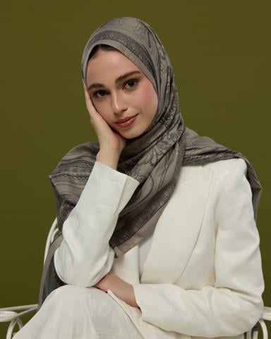 SV-HURREM-68 Krem & Gece Hürrem Desen  Şal