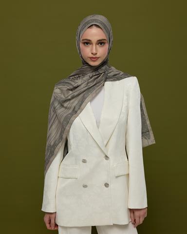 SV-HURREM-68 Krem & Gece Hürrem Desen  Şal