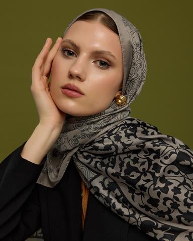 S-SARAYLI-68 Krem & Gece Saraylı Desen Şal