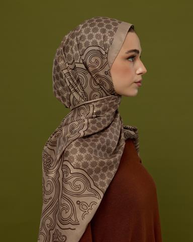 SV-BAL-36 Krem Tarçını & Kakao Bala Hatun Desen  Şal