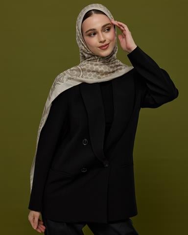 SV-BAL-16 Krem & Toprak Bala Hatun Desen  Şal
