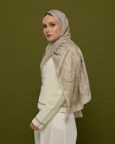 SV-HURREM-16 Krem & Toprak Hürrem Desen  Şal