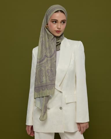 SV-HURREM-04 Krem Zencefil & Menekşe Hürrem Desen  Şal