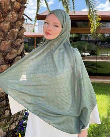 Küf Yeşili Baklava Lyocell Bambu Jakar Şal