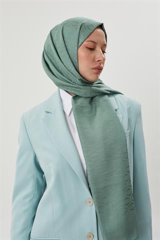 Küf Yeşili Shine Desen Jakar Şal