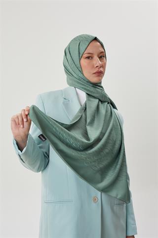 Küf Yeşili Shine Desen Jakar Şal
