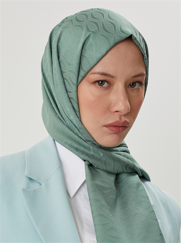 Küf Yeşili Shine Desen Jakar Şal