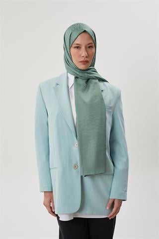 Küf Yeşili Shine Desen Jakar Şal