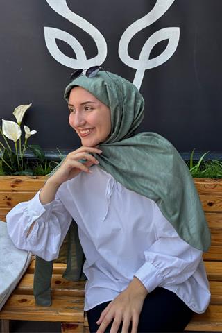 Küf Yeşili Su Yolu Lyocell Bambu Jakar Şal