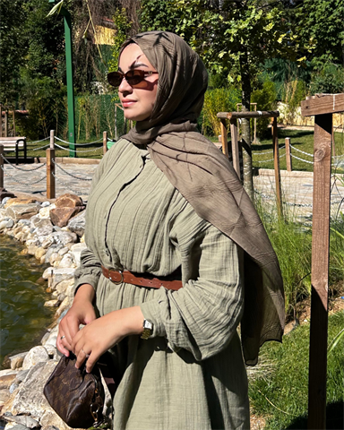 Kül Bej Terra Müslin Şal