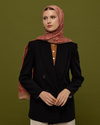 S-HAREM-08 Kum Beji & Nar Çiçeği Harem Rüyası Desen Şal