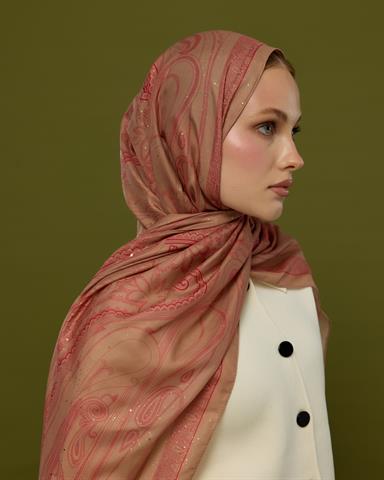 SV-HURREM-08 Kum Beji & Nar Çiçeği Hürrem Desen  Şal