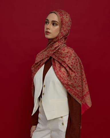 S-LALE-08 Kum Beji & Nar Çiçeği Lale Bahçesi Desen Şal