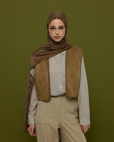 S-SARAYLI-33 Kumral & Leylak Gölgüsü Saraylı Desen Şal