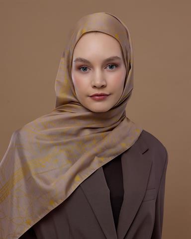 S-EFSUNLU-47 Kumral Toprak & Bal Revanı Efsunlu Desen Şal