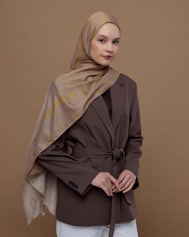 S-EFSUNLU-47 Kumral Toprak & Bal Revanı Efsunlu Desen Şal