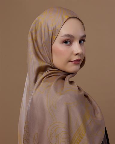 S-EFSUNLU-47 Kumral Toprak & Bal Revanı Efsunlu Desen Şal