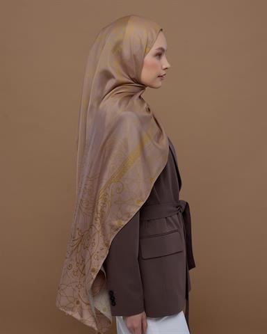 S-EFSUNLU-47 Kumral Toprak & Bal Revanı Efsunlu Desen Şal