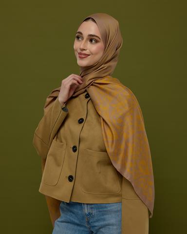 S-SARAYLI-47 Kumral Toprak & Bal Revanı Saraylı Desen Şal