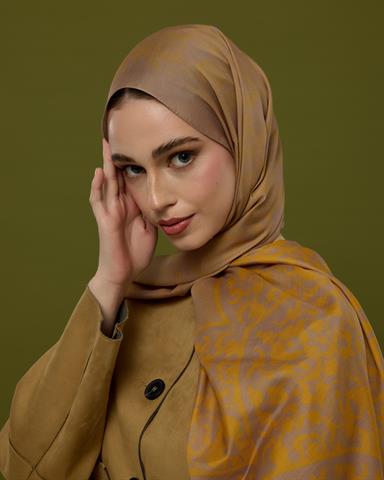 S-SARAYLI-47 Kumral Toprak & Bal Revanı Saraylı Desen Şal