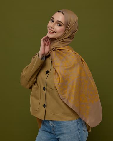 S-SARAYLI-47 Kumral Toprak & Bal Revanı Saraylı Desen Şal