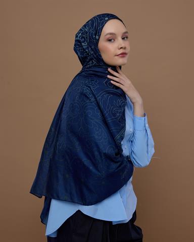 S-EFSUNLU-69 Lacivert & Duman Efsunlu Desen Şal