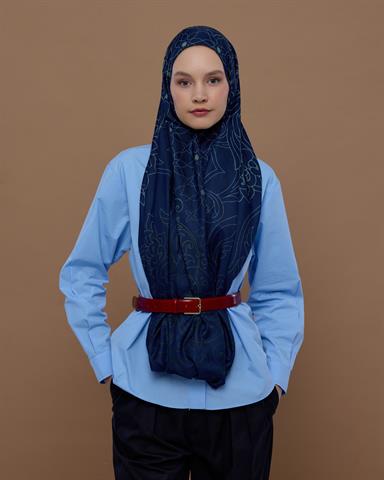 S-EFSUNLU-69 Lacivert & Duman Efsunlu Desen Şal