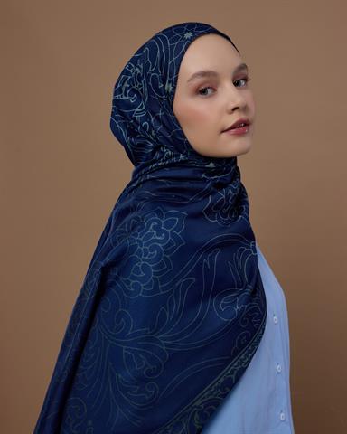 S-EFSUNLU-69 Lacivert & Duman Efsunlu Desen Şal