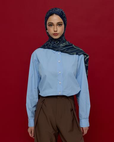 S-HAREM-69 Lacivert & Duman Harem Rüyası Desen Şal