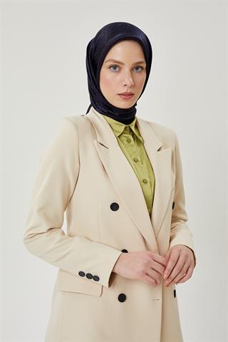 Lacivert G Desen Parlak Jakar Eşarp