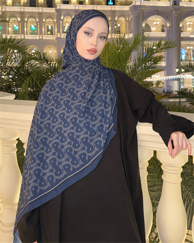 Lacivert Select Vual İpek Şal