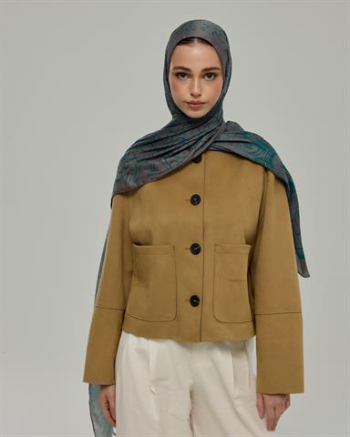 S-HAREM-54 Lavanta Çizgisi & Zümrüt Harem Rüyası Desen Şal