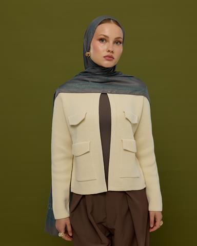 SV-HURREM-54 Lavanta Çizgisi & Zümrüt Hürrem Desen  Şal