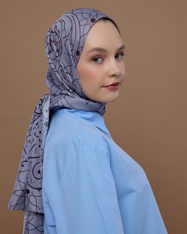 S-EFSUNLU-02 Leylak & Erguvani Efsunlu Desen Şal