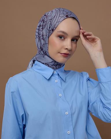 S-EFSUNLU-02 Leylak & Erguvani Efsunlu Desen Şal