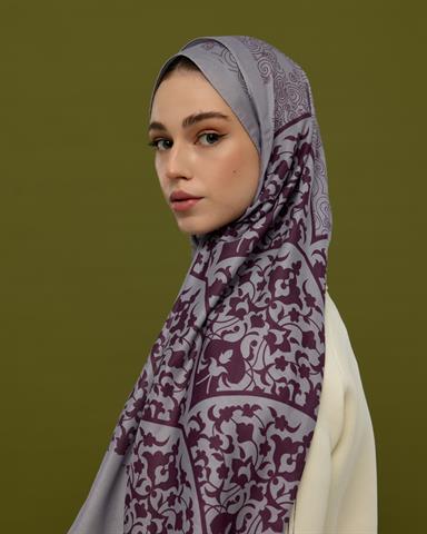 S-SARAYLI-02 Leylak & Erguvani Saraylı Desen Şal