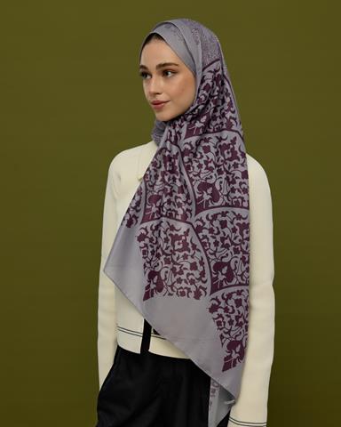 S-SARAYLI-02 Leylak & Erguvani Saraylı Desen Şal