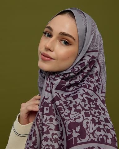 S-SARAYLI-02 Leylak & Erguvani Saraylı Desen Şal