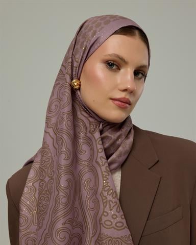 SV-BAL-34 Leylak Gölgüsü & Kumral Bala Hatun Desen  Şal