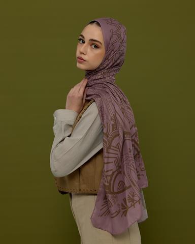 S-HAREM-34 Leylak Gölgüsü & Kumral Harem Rüyası Desen Şal