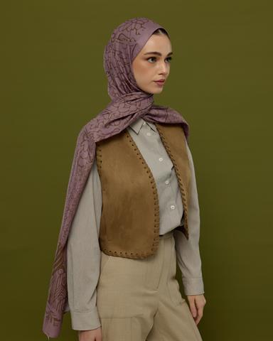 S-HAREM-34 Leylak Gölgüsü & Kumral Harem Rüyası Desen Şal