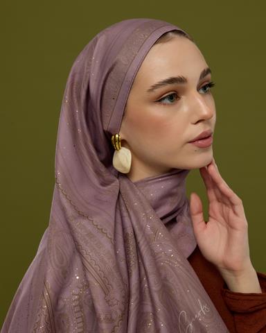 SV-HURREM-34 Leylak Gölgüsü & Kumral Hürrem Desen  Şal