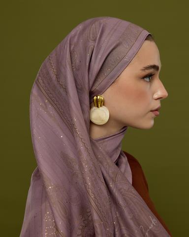 SV-HURREM-34 Leylak Gölgüsü & Kumral Hürrem Desen  Şal