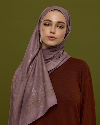 SV-HURREM-34 Leylak Gölgüsü & Kumral Hürrem Desen  Şal