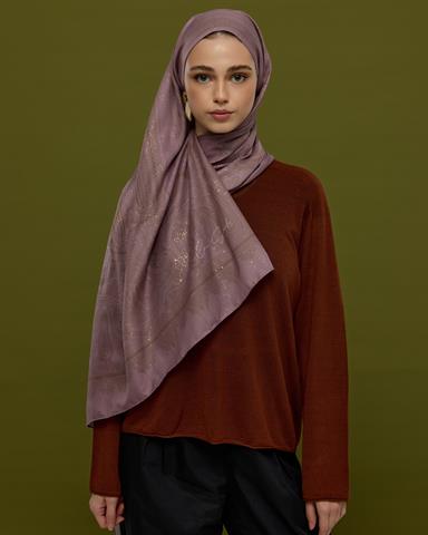 SV-HURREM-34 Leylak Gölgüsü & Kumral Hürrem Desen  Şal