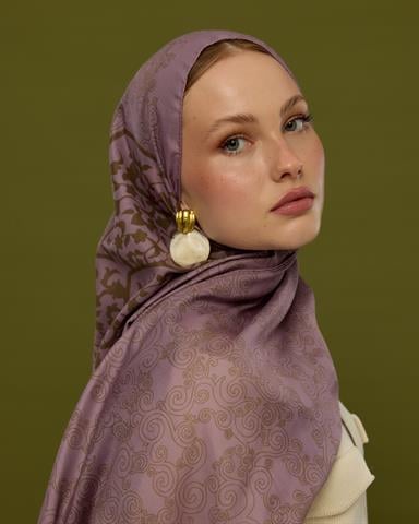 S-SARAYLI-34 Leylak Gölgüsü & Kumral Saraylı Desen Şal