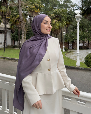 Lila Döngü Desen Jakar Şal