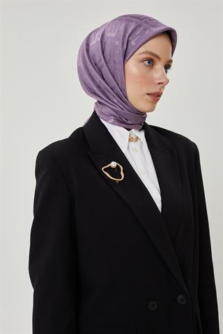 Lila F Desen Parlak Jakar Eşarp