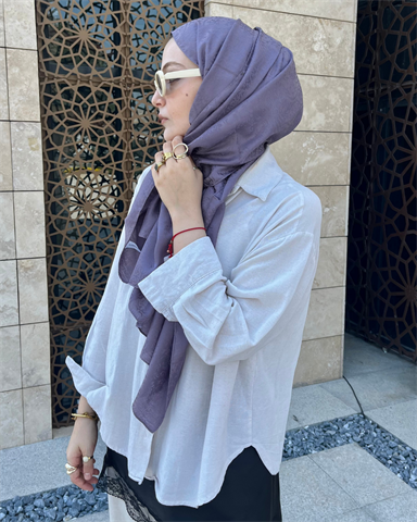 Lila Lavin Desen Jakar Şal